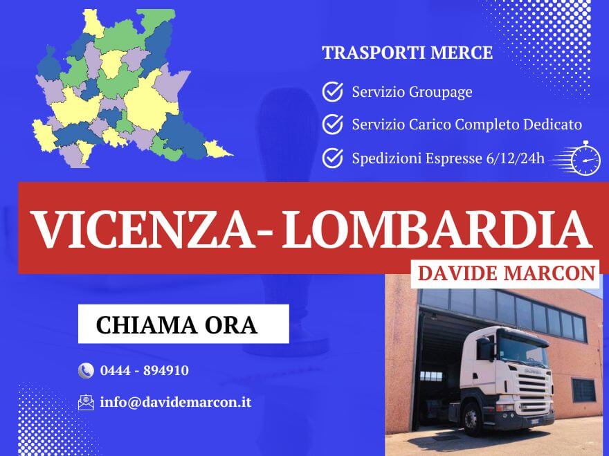 trasporti e spedizioni merce vicenza lombardia davide marcon azienda specializzata